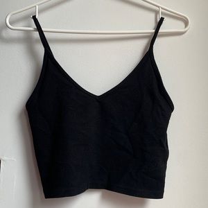 Cropped black tank